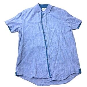 Report Collection | Linen and Cotton Blend Vacation Resort Button Down Size M